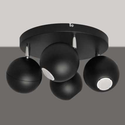 LED akcentinis šviestuvas MIDWAY 4xGU10/6,5W/230V juoda