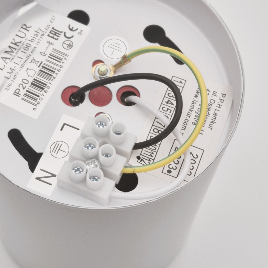 LED akcentinis šviestuvas TACO 1xE27/15W/230V balta