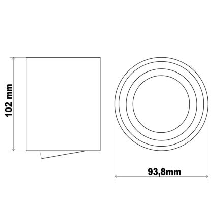 LED Akcentinis šviestuvas TUBA 1xGU10/5W/230V 2700K juodas