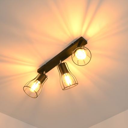 LED Akcentinis šviestuvas TUBE II 3xE27/15W/230V juodas