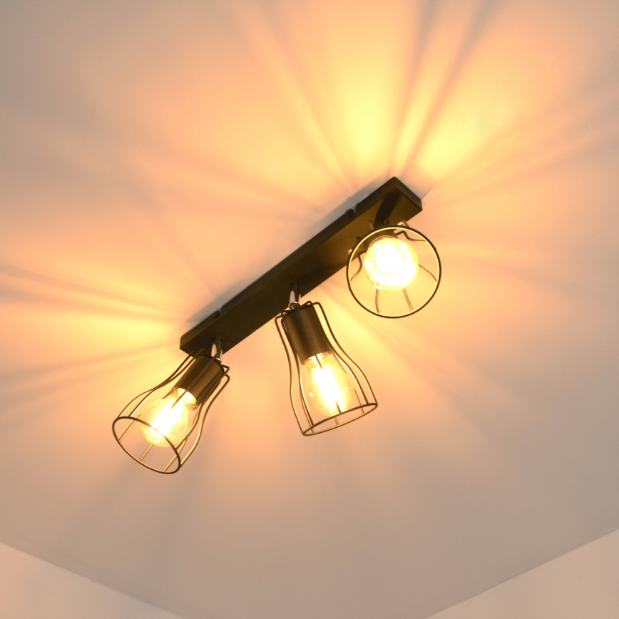 LED Akcentinis šviestuvas TUBE II 3xE27/15W/230V juodas