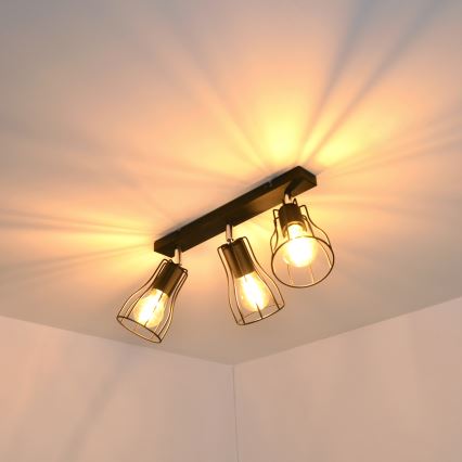 LED Akcentinis šviestuvas TUBE II 3xE27/15W/230V juodas