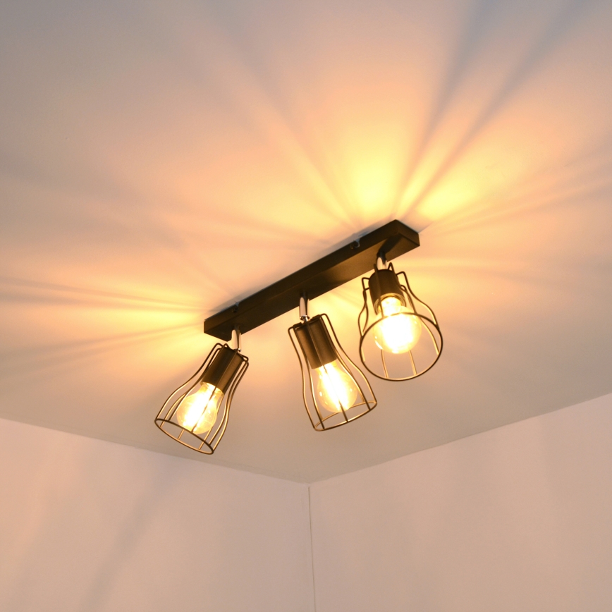LED Akcentinis šviestuvas TUBE II 3xE27/15W/230V juodas