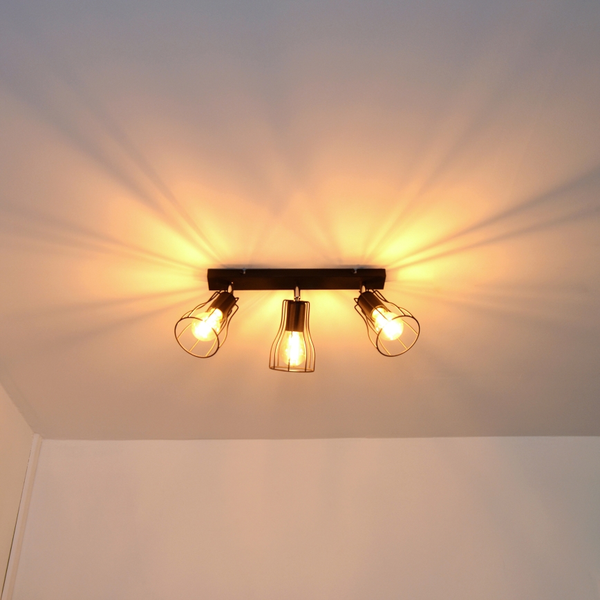 LED Akcentinis šviestuvas TUBE II 3xE27/15W/230V juodas