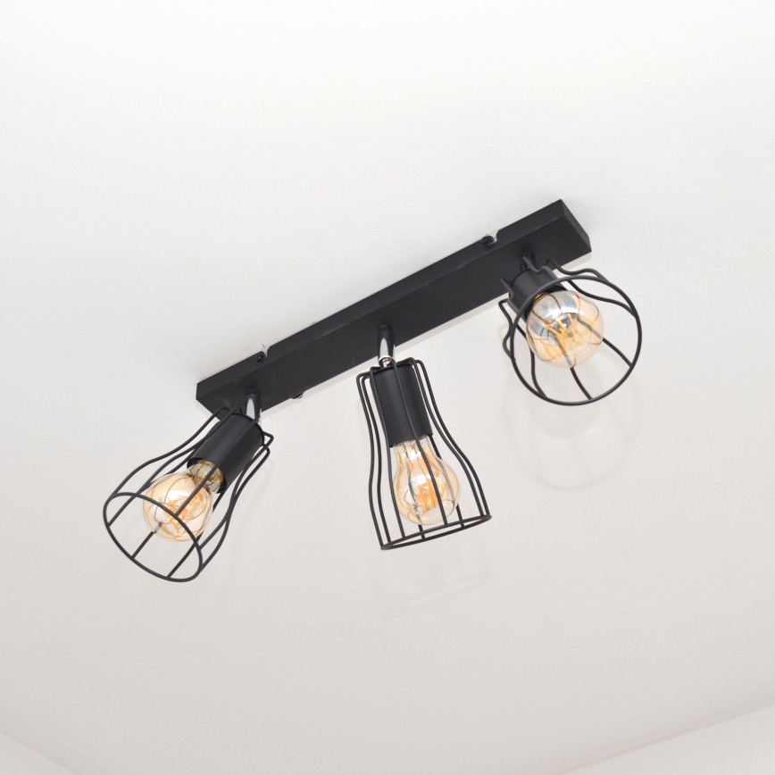 LED Akcentinis šviestuvas TUBE II 3xE27/15W/230V juodas