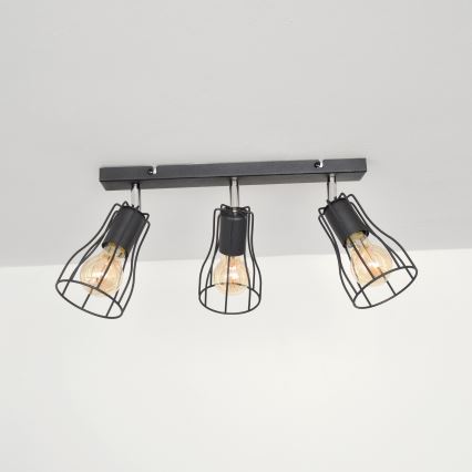 LED Akcentinis šviestuvas TUBE II 3xE27/15W/230V juodas