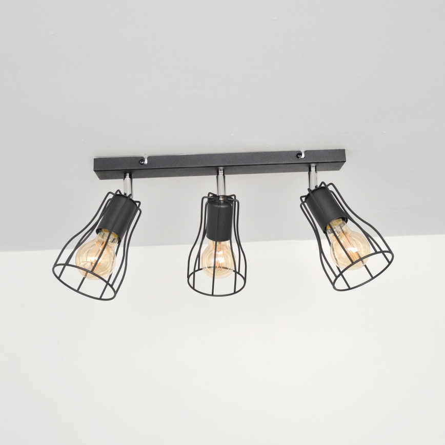 LED Akcentinis šviestuvas TUBE II 3xE27/15W/230V juodas