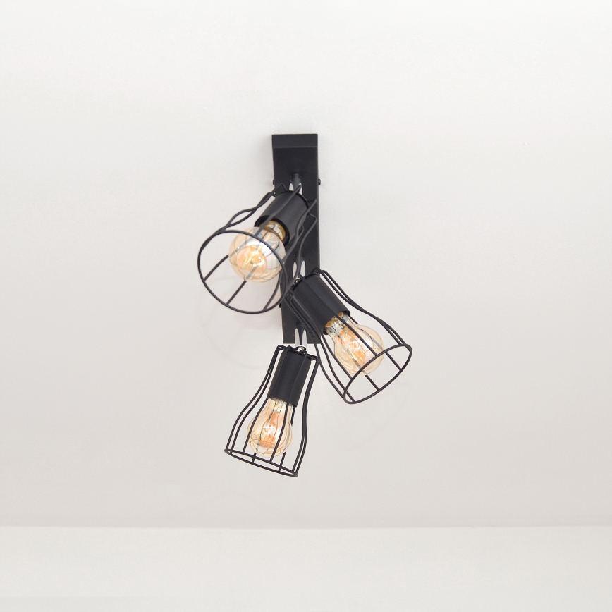 LED Akcentinis šviestuvas TUBE II 3xE27/15W/230V juodas