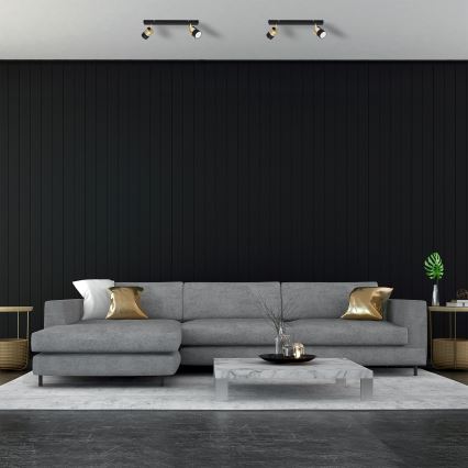 LED akcentinis šviestuvas TUBSSON 2xGU10/4,8W/230V juoda/auksas