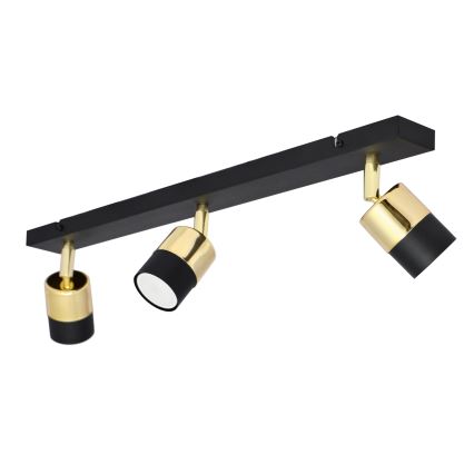 LED akcentinis šviestuvas TUBSSON 3xGU10/4,8W/230V juoda/auksas