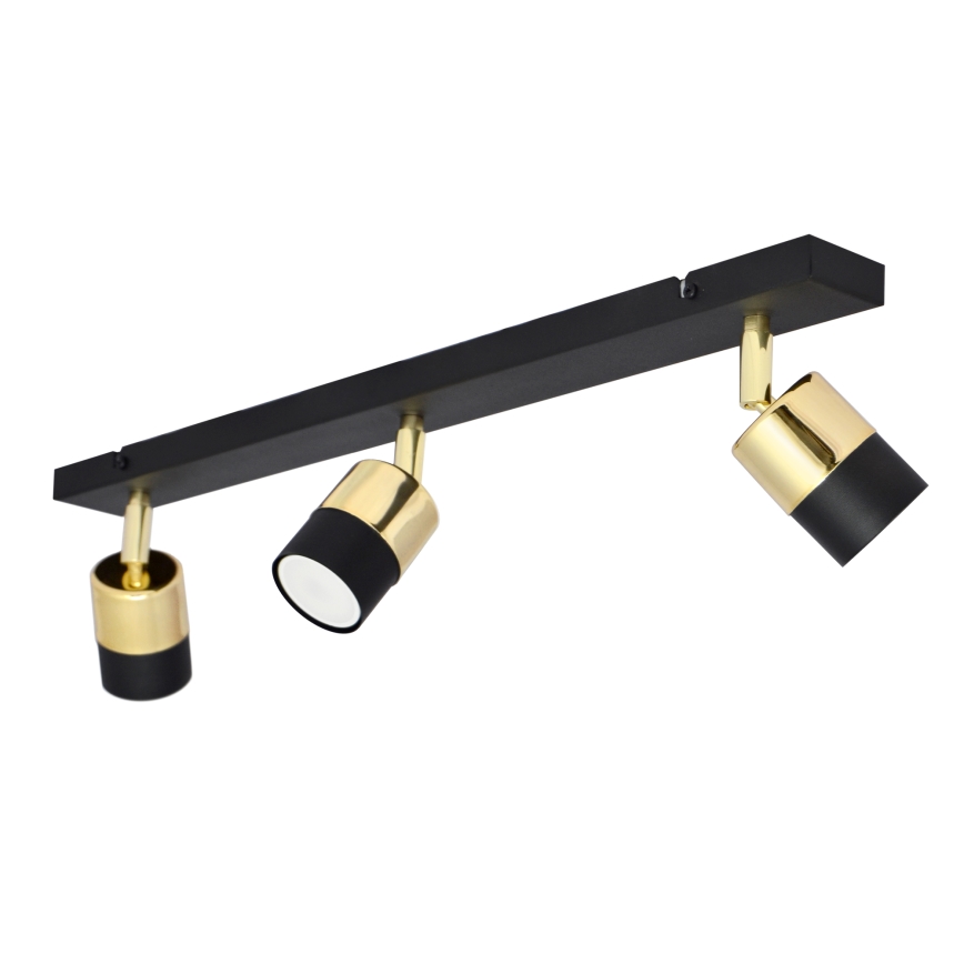 LED akcentinis šviestuvas TUBSSON 3xGU10/4,8W/230V juoda/auksas