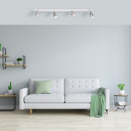 LED Akcentinis šviestuvas TUBSSON 4xGU10/4,8W/230V baltas/blizgus chromas