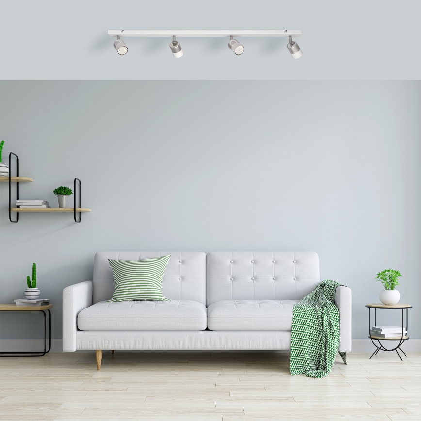 LED Akcentinis šviestuvas TUBSSON 4xGU10/4,8W/230V baltas/blizgus chromas