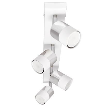 LED Akcentinis šviestuvas TUBSSON 4xGU10/4,8W/230V baltas/blizgus chromas