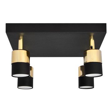 LED akcentinis šviestuvas TUBSSON 4xGU10/4,8W/230V juoda/auksas