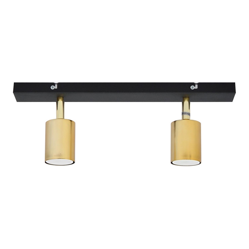 LED Akcentinis šviestuvas TUNE 2xGU10/4,8W/230V aukso/juodas
