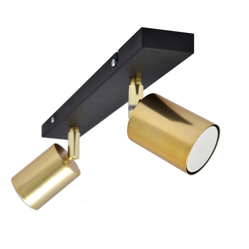 LED Akcentinis šviestuvas TUNE 2xGU10/4,8W/230V aukso/juodas
