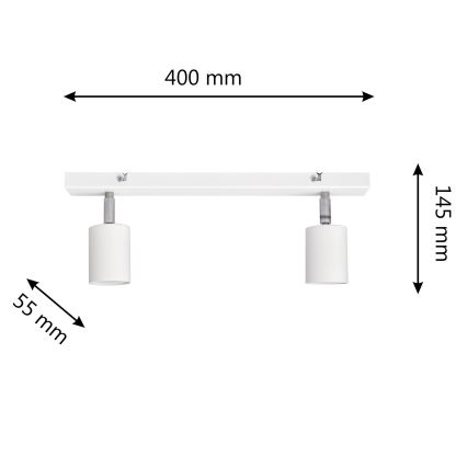 LED Akcentinis šviestuvas TUNE 2xGU10/4,8W/230V baltas