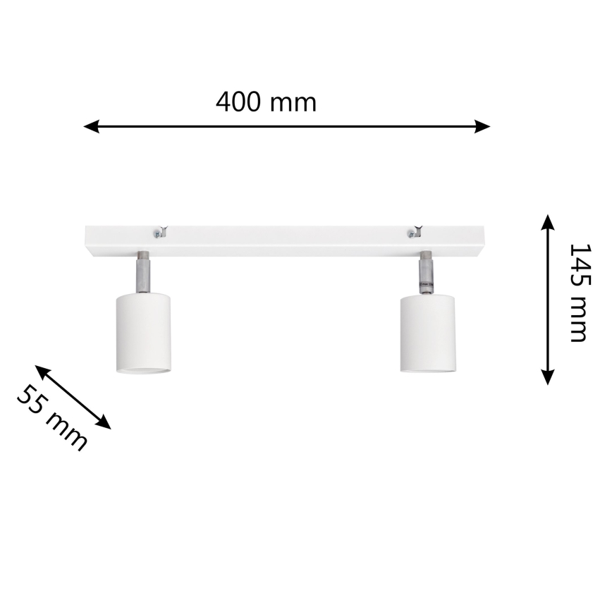 LED Akcentinis šviestuvas TUNE 2xGU10/4,8W/230V baltas