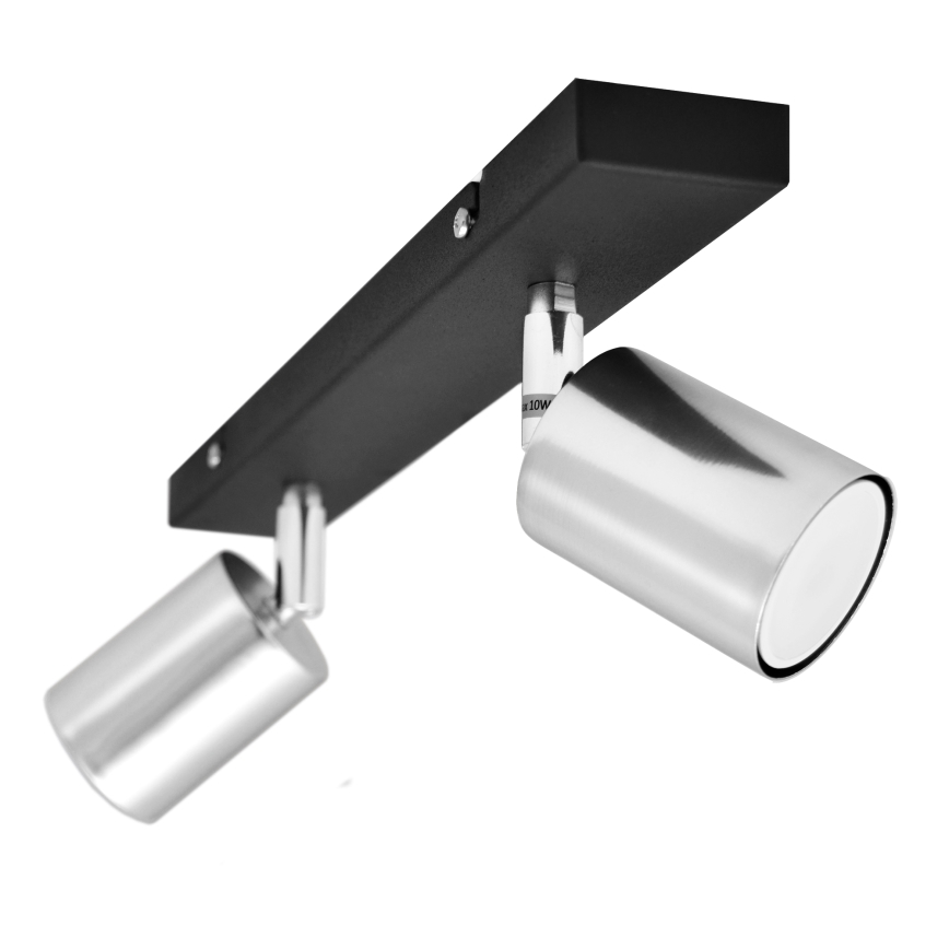 LED Akcentinis šviestuvas TUNE 2xGU10/4,8W/230V matinis chromas/juodas