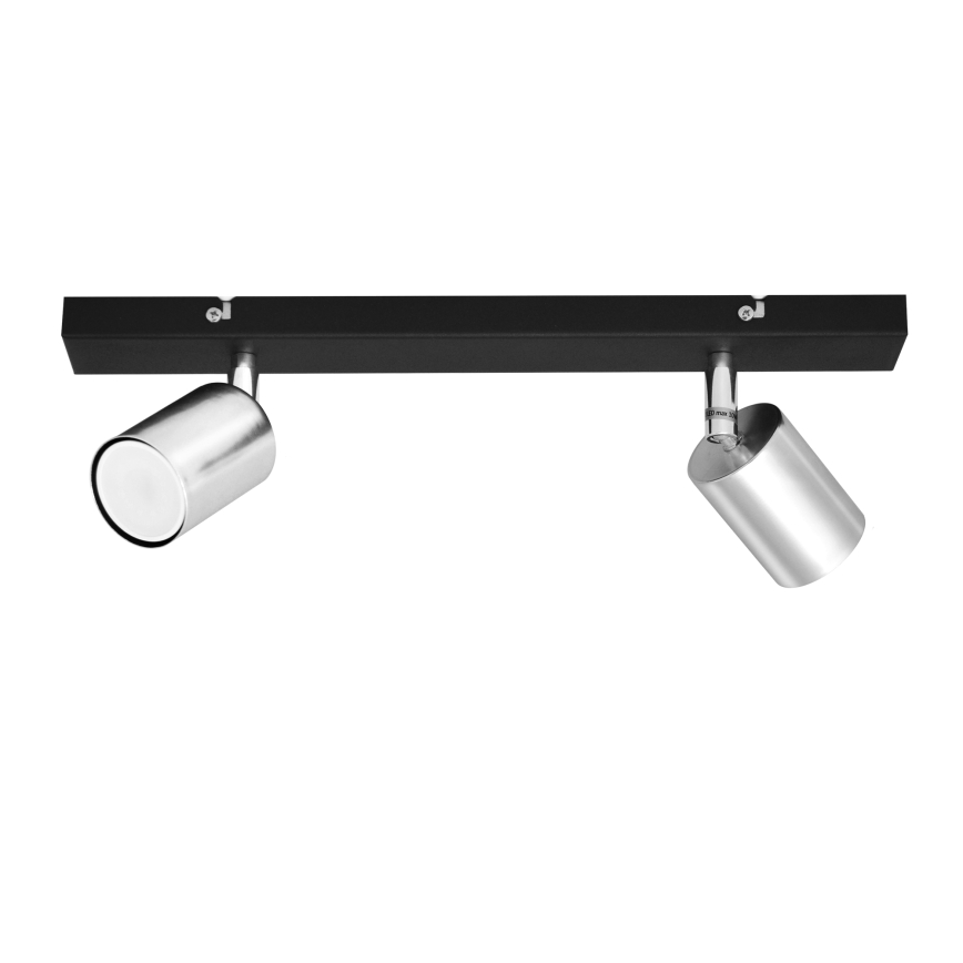 LED Akcentinis šviestuvas TUNE 2xGU10/4,8W/230V matinis chromas/juodas