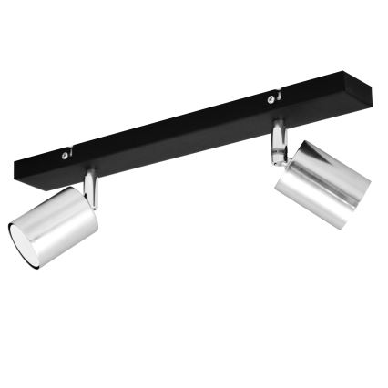 LED Akcentinis šviestuvas TUNE 2xGU10/4,8W/230V matinis chromas/juodas