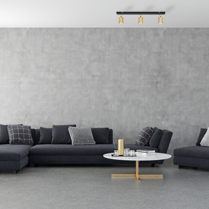 LED Akcentinis šviestuvas TUNE 3xGU10/4,8W/230V aukso/juodas