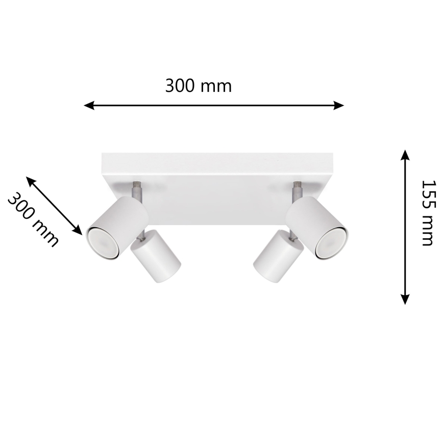 LED Akcentinis šviestuvas TUNE 4xGU10/4,8W/230V baltas