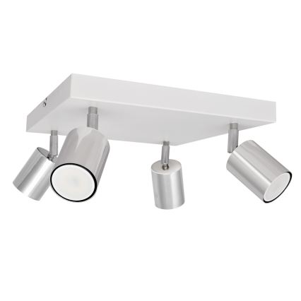 LED Akcentinis šviestuvas TUNE 4xGU10/4,8W/230V matinis chromas/baltas