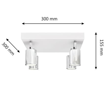 LED Akcentinis šviestuvas TUNE 4xGU10/4,8W/230V matinis chromas/baltas