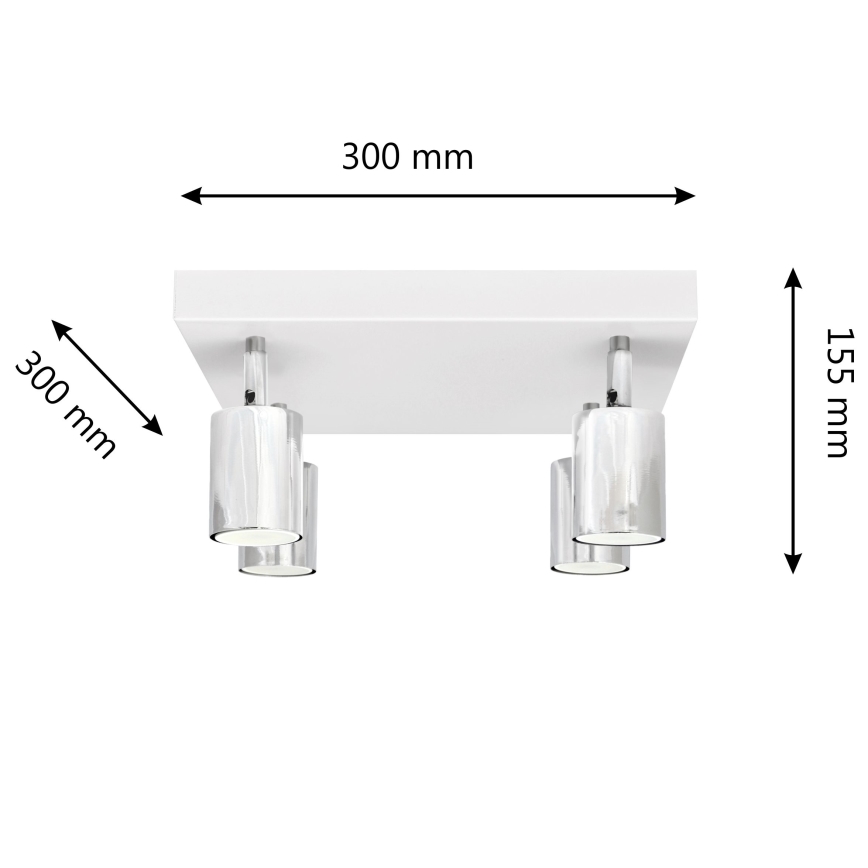 LED Akcentinis šviestuvas TUNE 4xGU10/4,8W/230V matinis chromas/baltas
