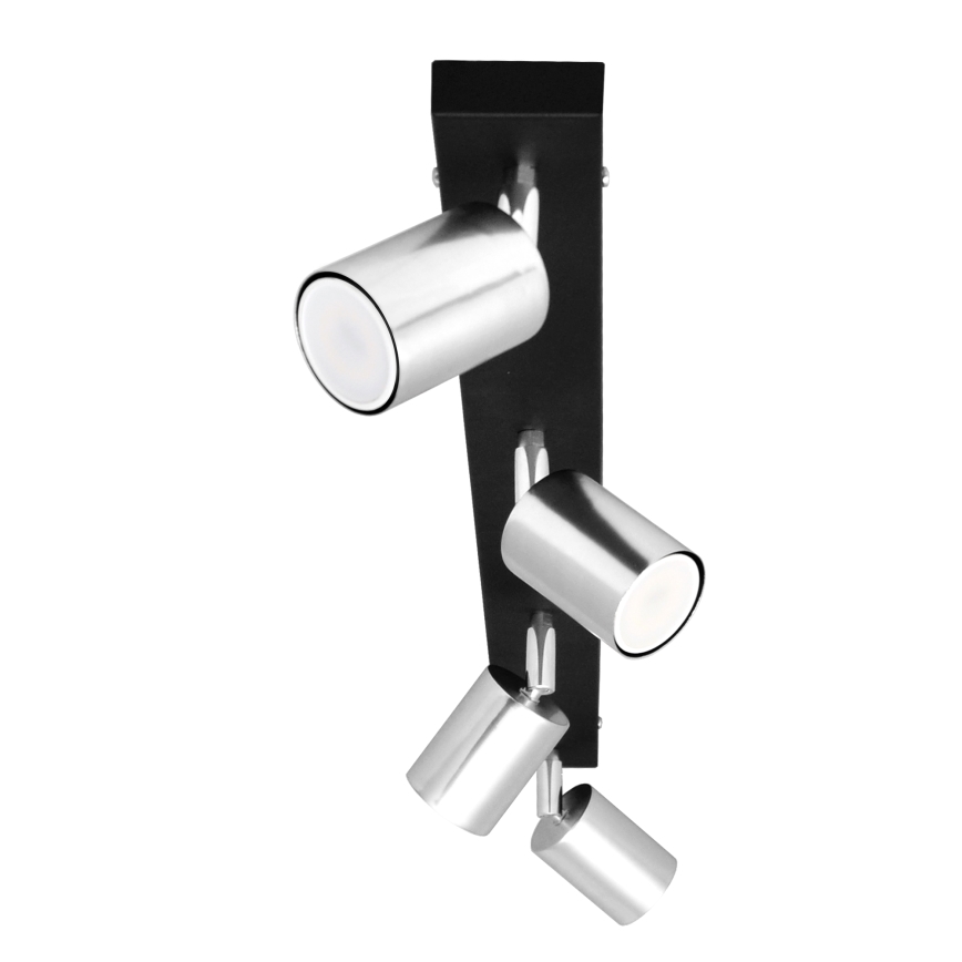 LED Akcentinis šviestuvas TUNE 4xGU10/4,8W/230V matinis chromas/juodas
