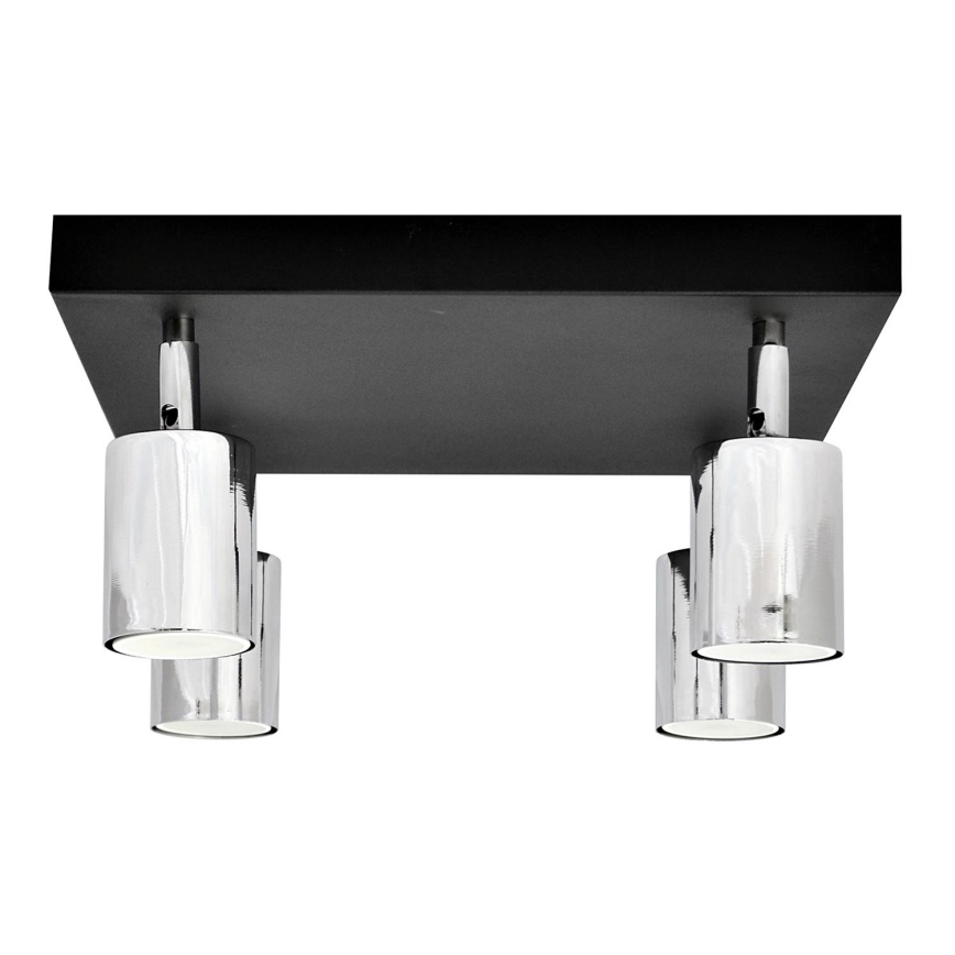 LED Akcentinis šviestuvas TUNE 4xGU10/4,8W/230V matinis chromas/juodas