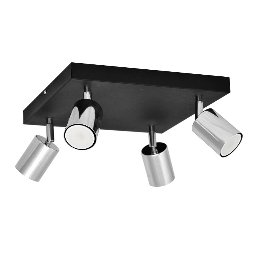 LED Akcentinis šviestuvas TUNE 4xGU10/4,8W/230V matinis chromas/juodas