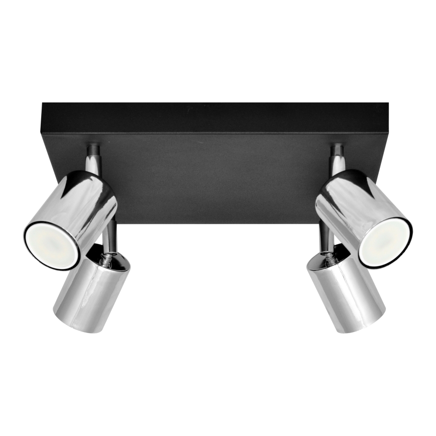 LED Akcentinis šviestuvas TUNE 4xGU10/4,8W/230V matinis chromas/juodas