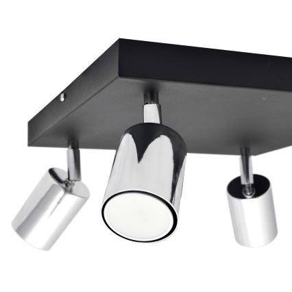 LED Akcentinis šviestuvas TUNE 4xGU10/4,8W/230V matinis chromas/juodas