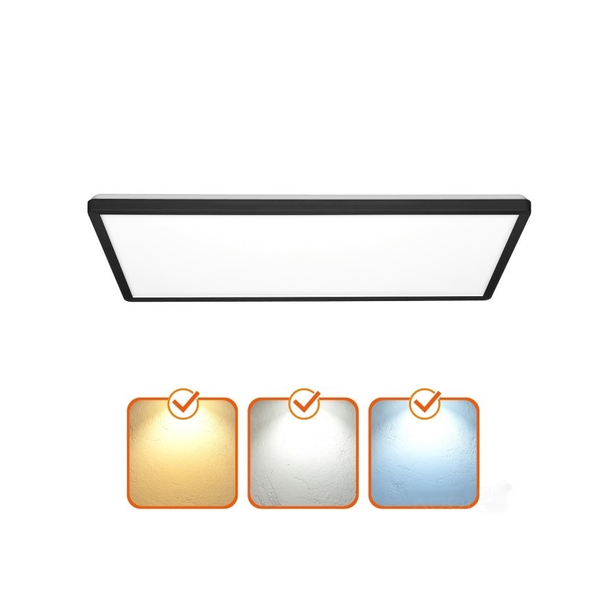 LED Ant pagrindo montuojama panelė NIVERA LED/32W/230V IP54 3000/4000/6000K 29,5x59,5 cm juoda