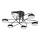 LED Ant pagrindo montuojamas sietynas 6xLED/7W/230V juoda