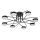 LED Ant pagrindo montuojamas sietynas 8xLED/7W/230V juoda