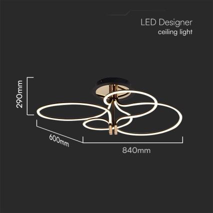 LED Ant pagrindo montuojamas sietynas LED/36W/230V 3000K