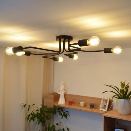 LED Ant pagrindo montuojamas sietynas TUBE 6xE27/15W/230V