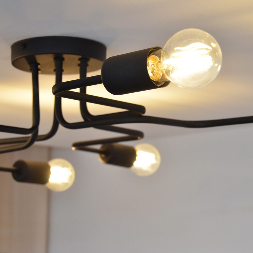 LED Ant pagrindo montuojamas sietynas TUBE 6xE27/15W/230V
