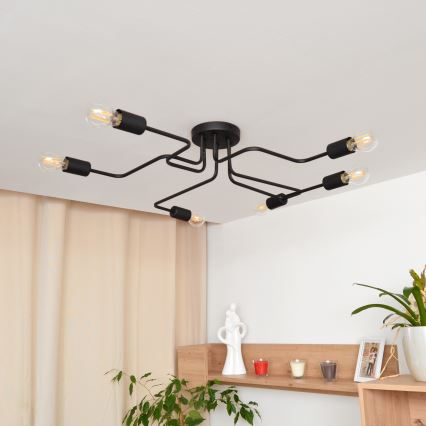 LED Ant pagrindo montuojamas sietynas TUBE 6xE27/15W/230V
