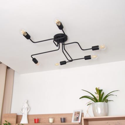 LED Ant pagrindo montuojamas sietynas TUBE 6xE27/15W/230V