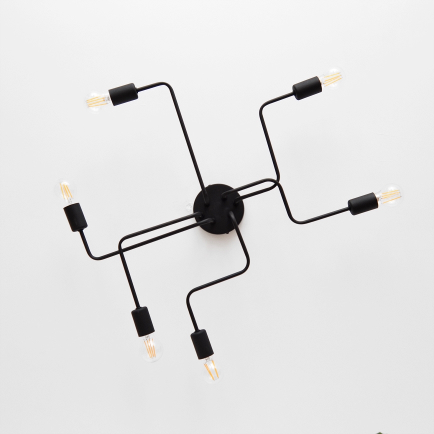 LED Ant pagrindo montuojamas sietynas TUBE 6xE27/15W/230V