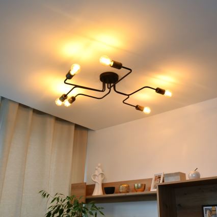 LED Ant pagrindo montuojamas sietynas TUBE 6xE27/15W/230V