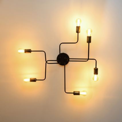 LED Ant pagrindo montuojamas sietynas TUBE 6xE27/15W/230V