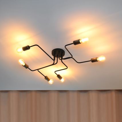 LED Ant pagrindo montuojamas sietynas TUBE 6xE27/15W/230V