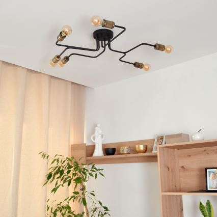 LED Ant pagrindo montuojamas sietynas TUBE 6xE27/15W/230V