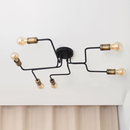 LED Ant pagrindo montuojamas sietynas TUBE 6xE27/15W/230V
